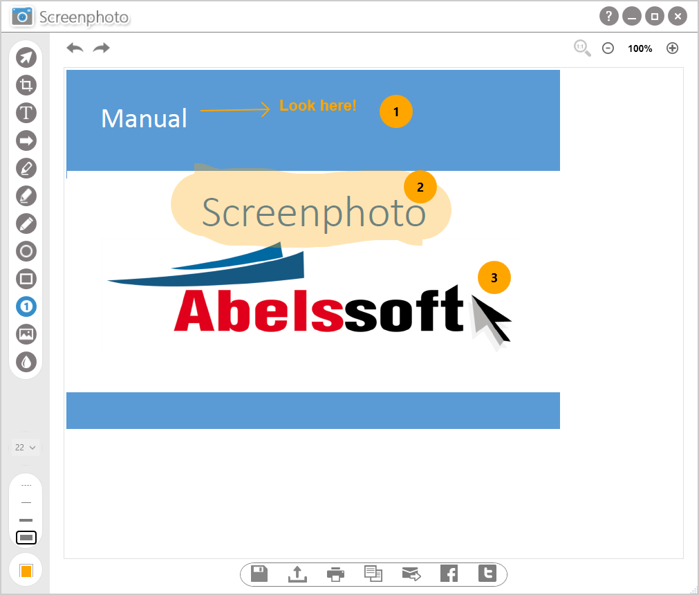 Take and edit screenshots. With screenphoto this is easy and fast. 