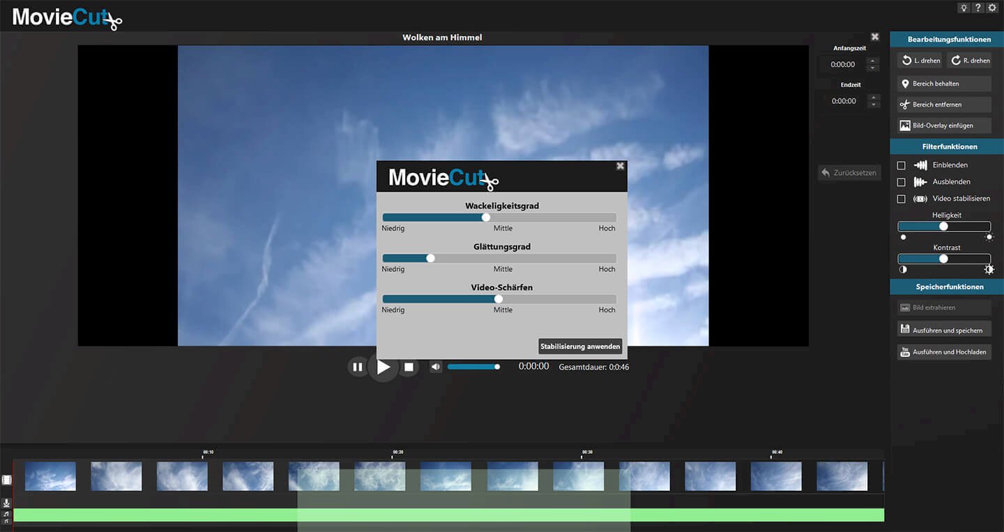 Die Programm-Oberfläche bietet unterschiedliche Möglichkeiten zum schnellen und einfachen hochladen der Video-Dateien. 