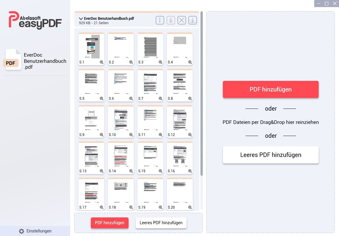 Einfach und schnell PDF-Dokumenten zusammenfügen