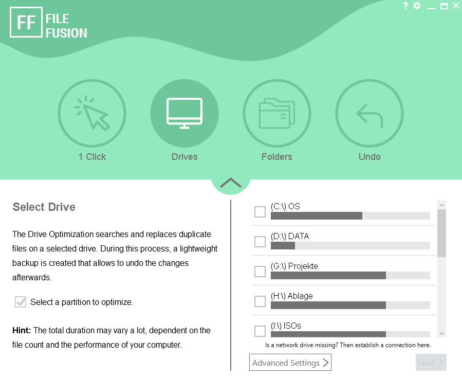 Select drive