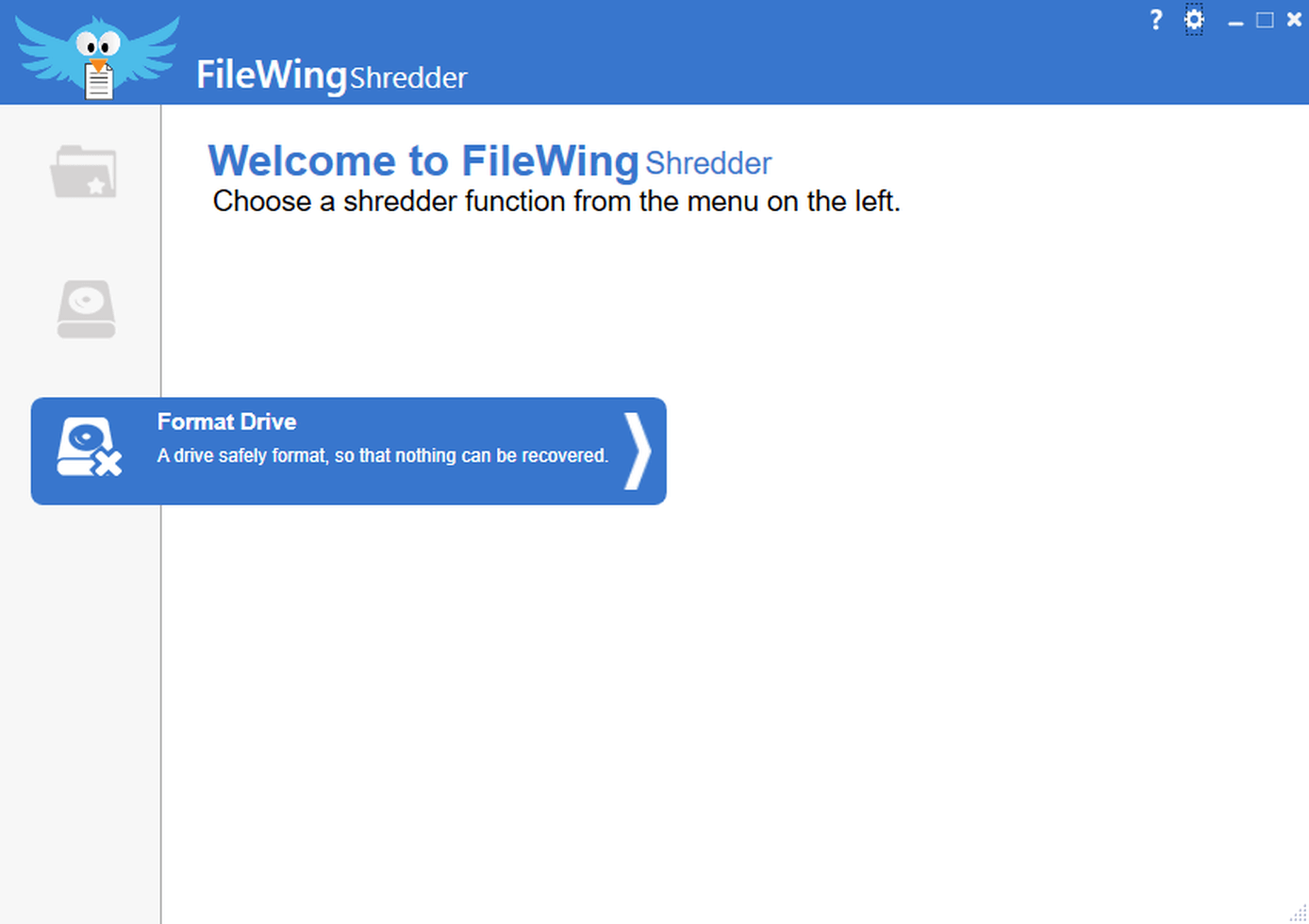 FileWingShredder deletes data safely and irretrievably 