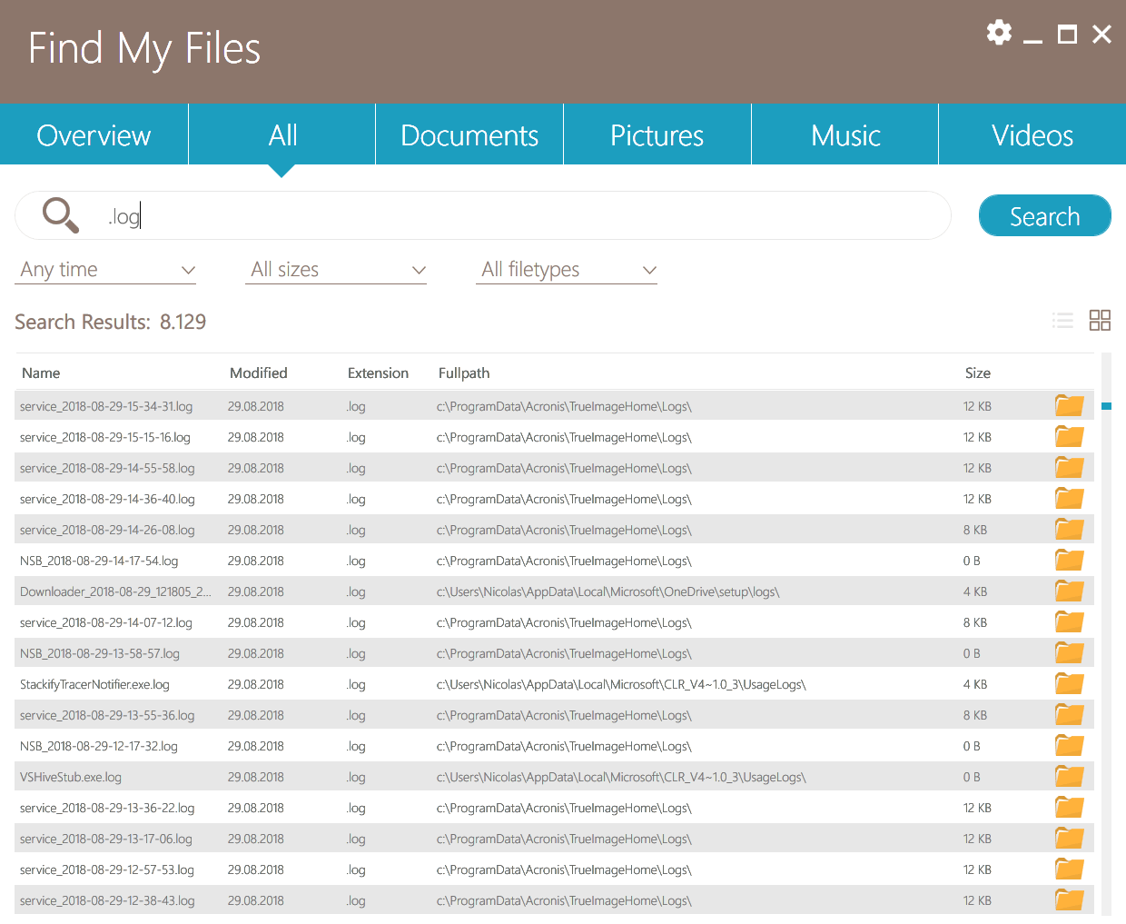 With Find My Files you can find your data easily and quickly