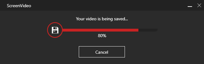 The screen video is saved