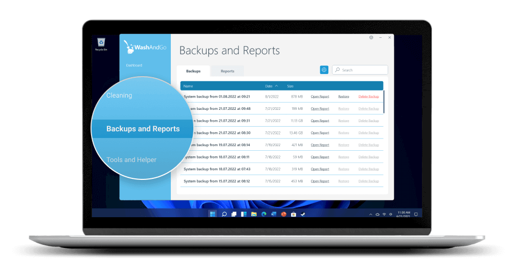 Data in the recycle bin that shouldn't have gone? The backup protects you!