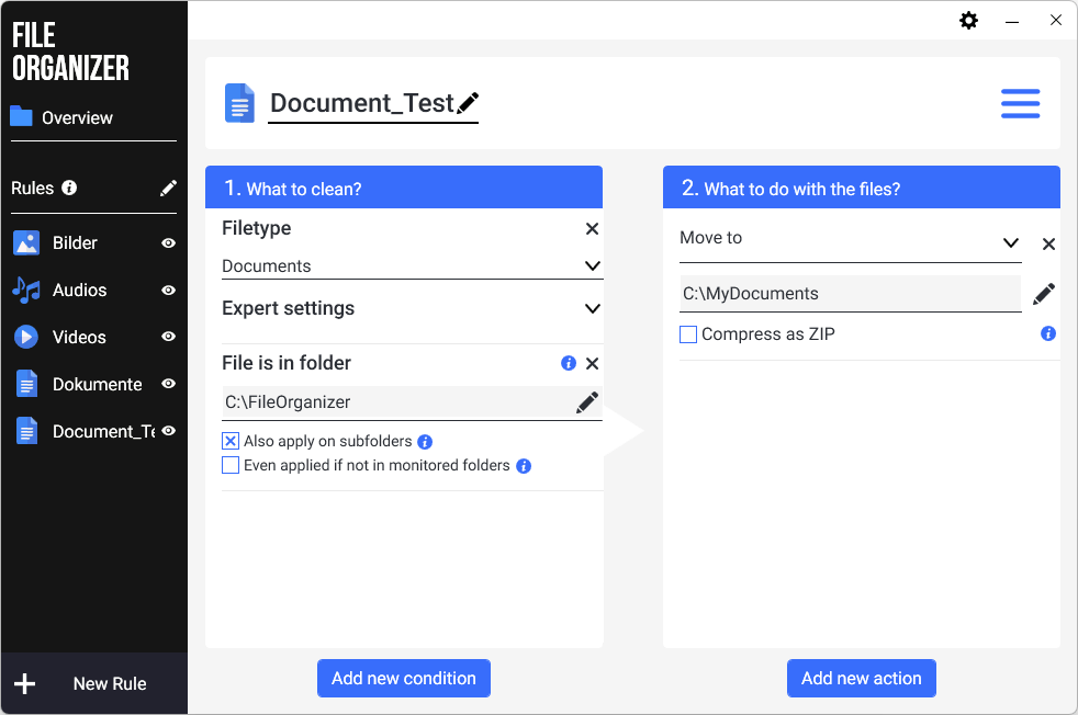 File Organizer Sort, clean up and organize files automatically