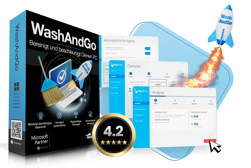 WashAndGo - Entfernt zuverlässig Datenmüll