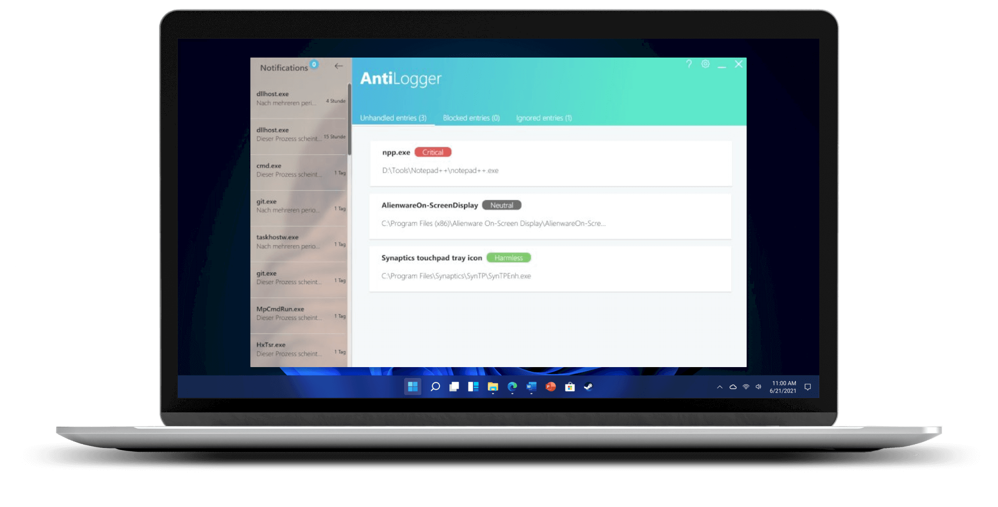AntiLogger detects spying on your PC