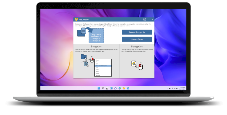 FileCryptor: Encrypt files and folders with one click