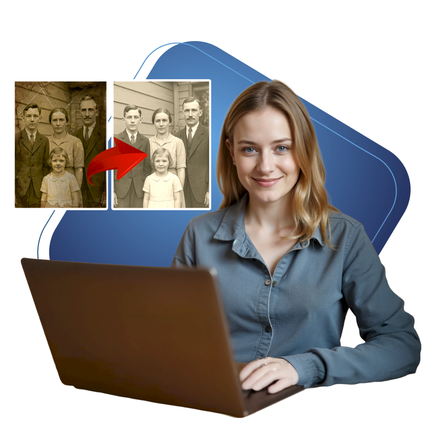 Alte Familienfotos reparieren und modernisieren