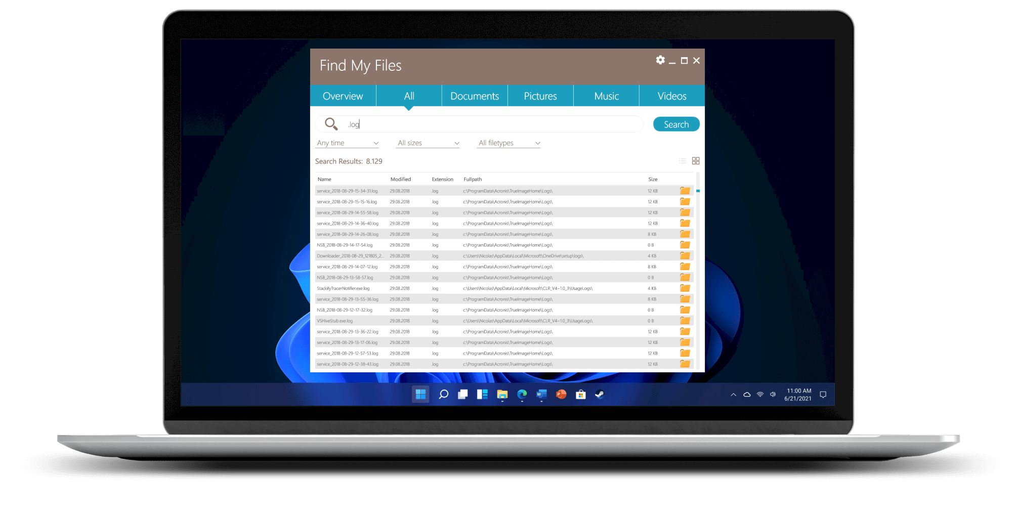 Comfortably and quickly search for files