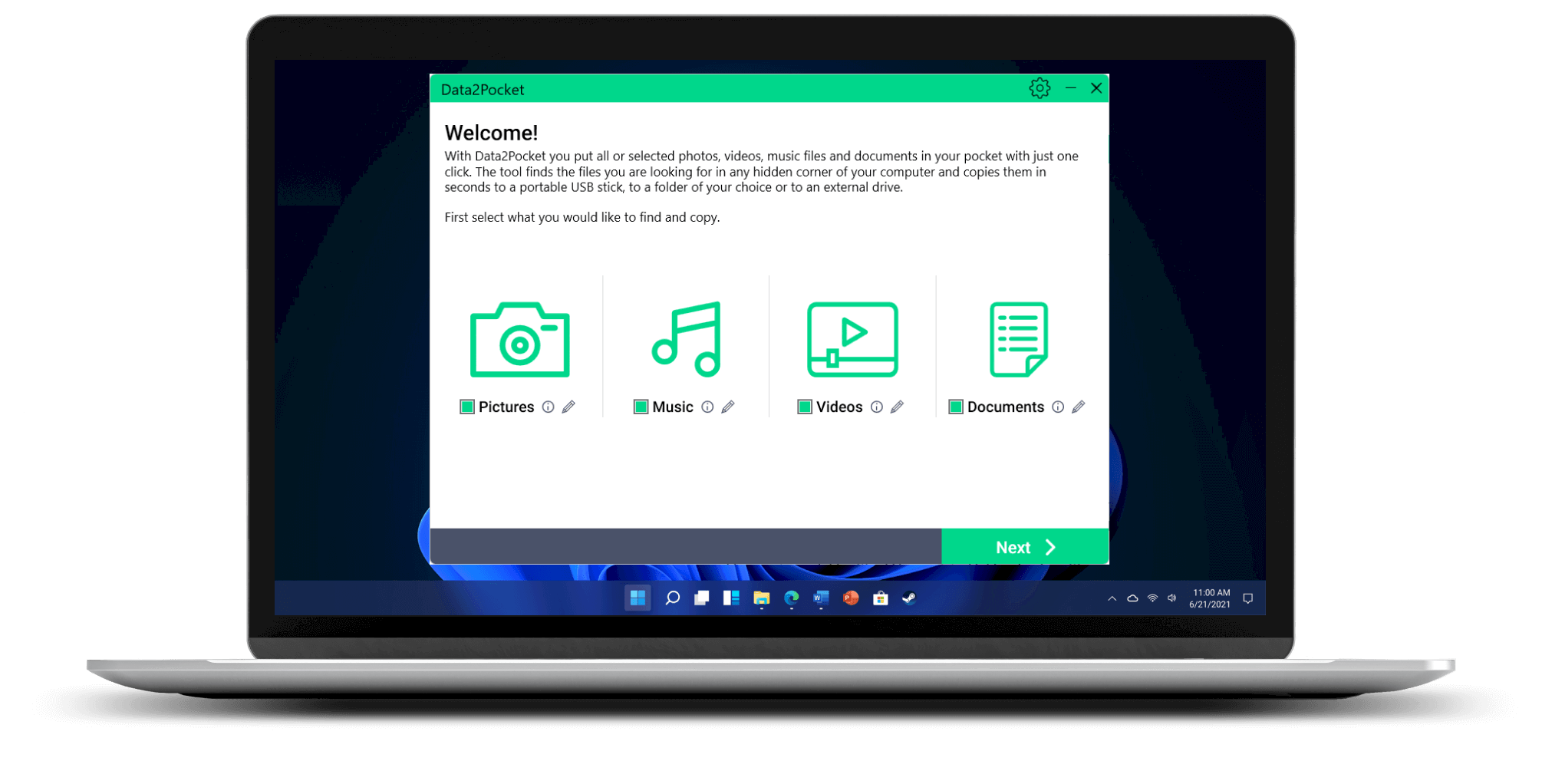 Comfortably transport of music, pictures, videos and more