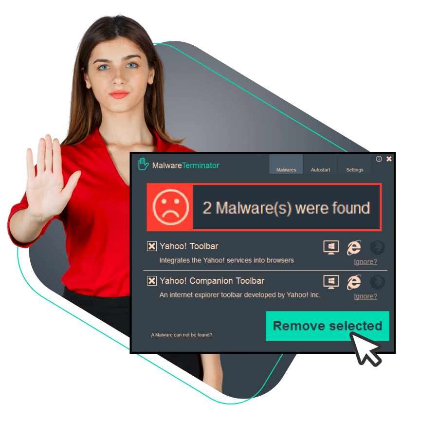 MalwareTerminator analyzes the Windows system