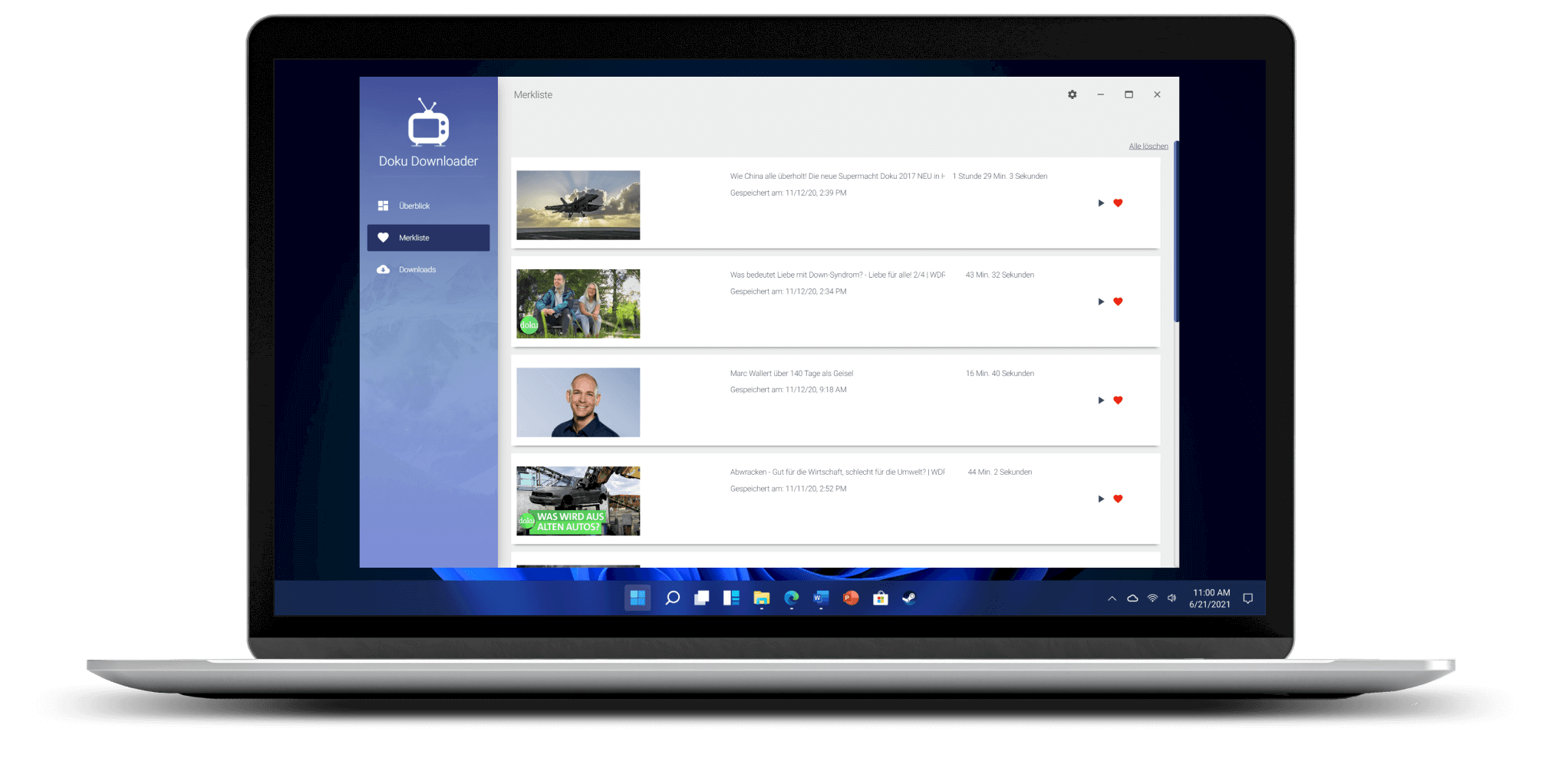 Dokumentationen in Merkliste für späteren Download speichern