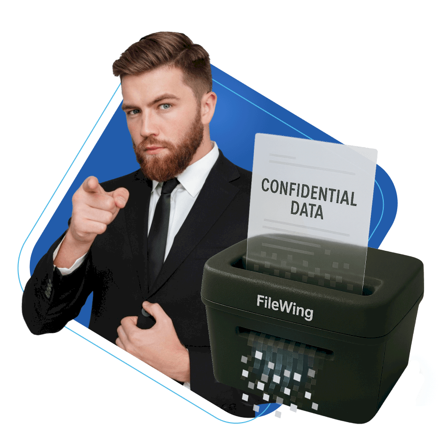 FileWingShredder deletes data safely and irretrievably 