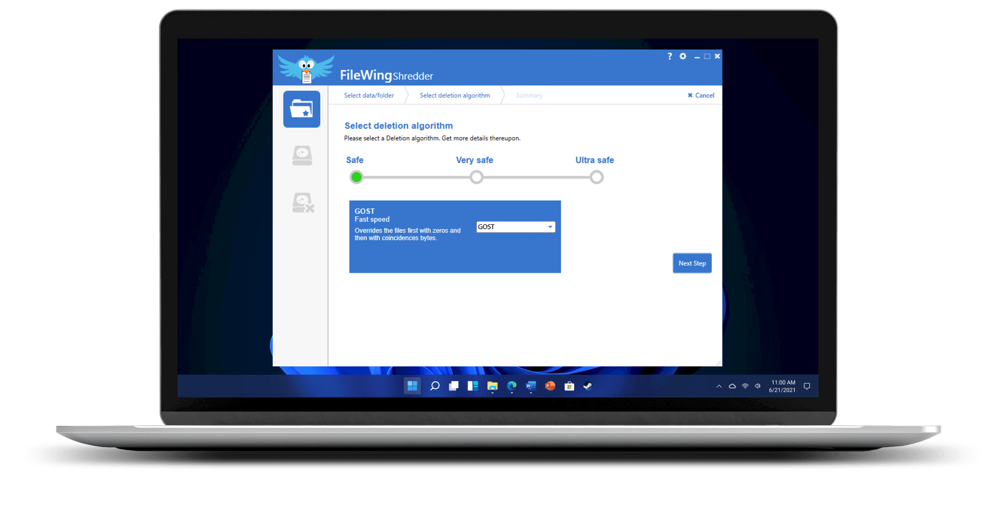 Overview of files and folders to be deleted