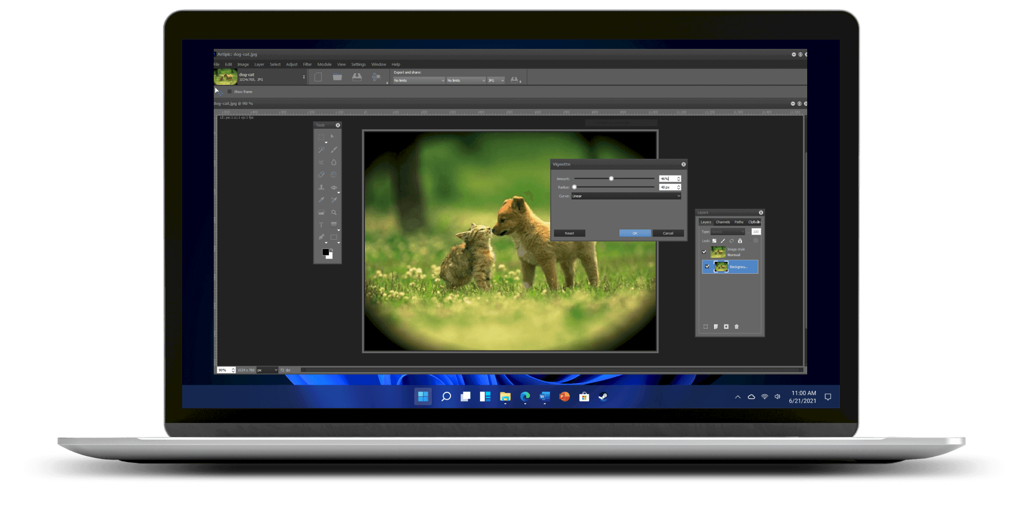 Retouching an image