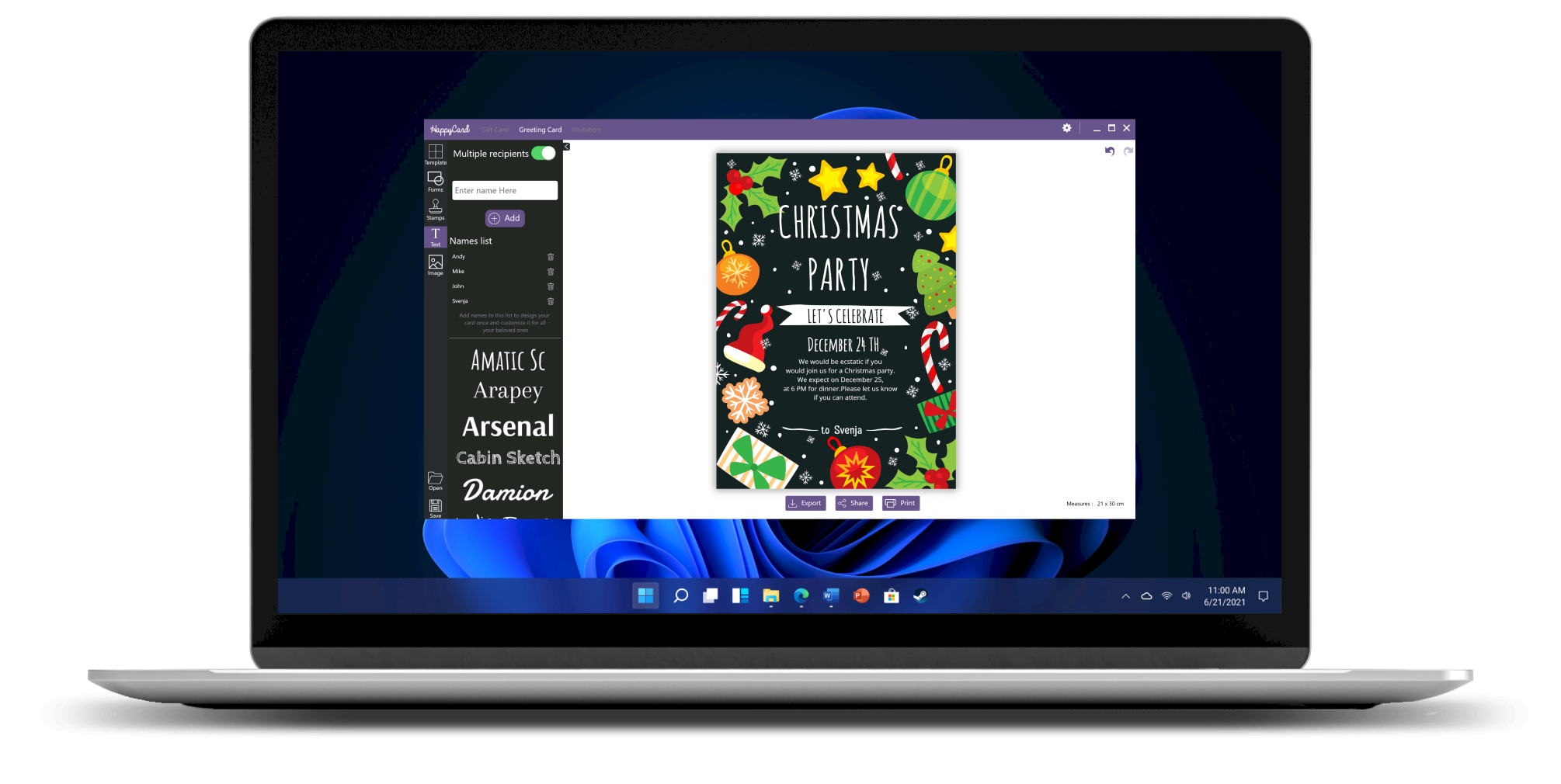 Select multiple recipients