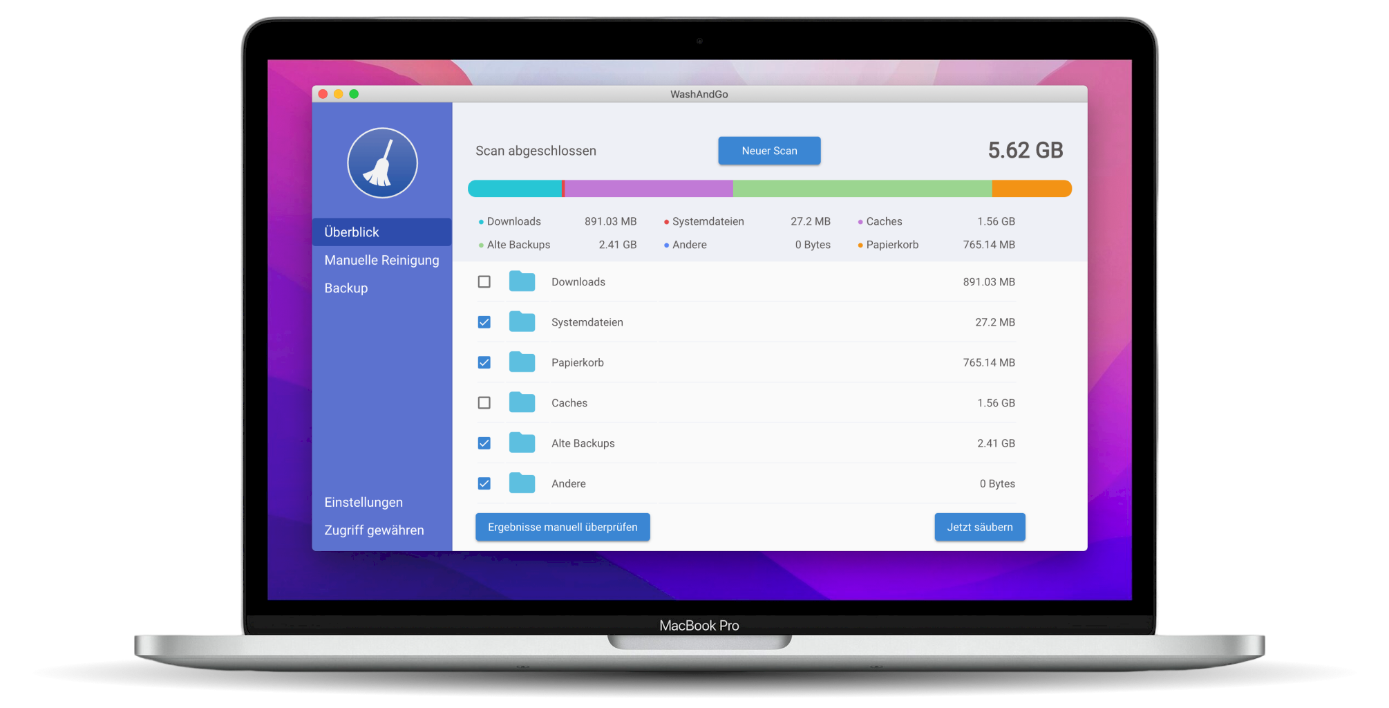WashAndGo - Automatisches Aufräumen einrichten