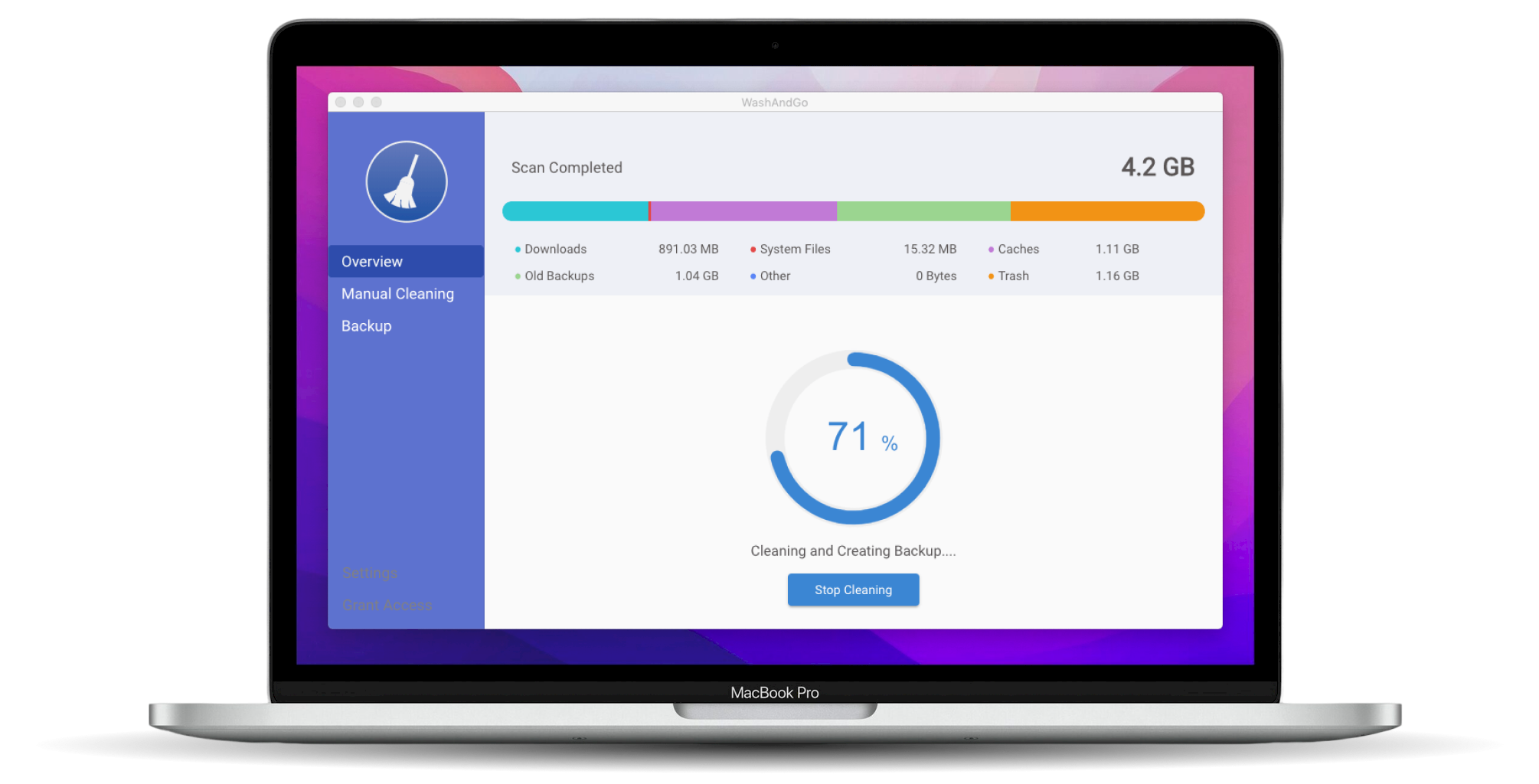 Cleanup status of the Mac in the initial analysis