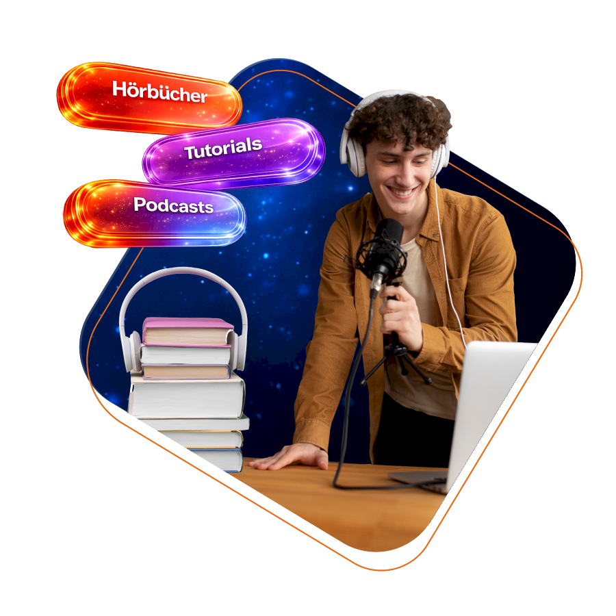Mach es zu Deinem Downloader und genieße Hörbücher, Lernvideos oder Postcasts