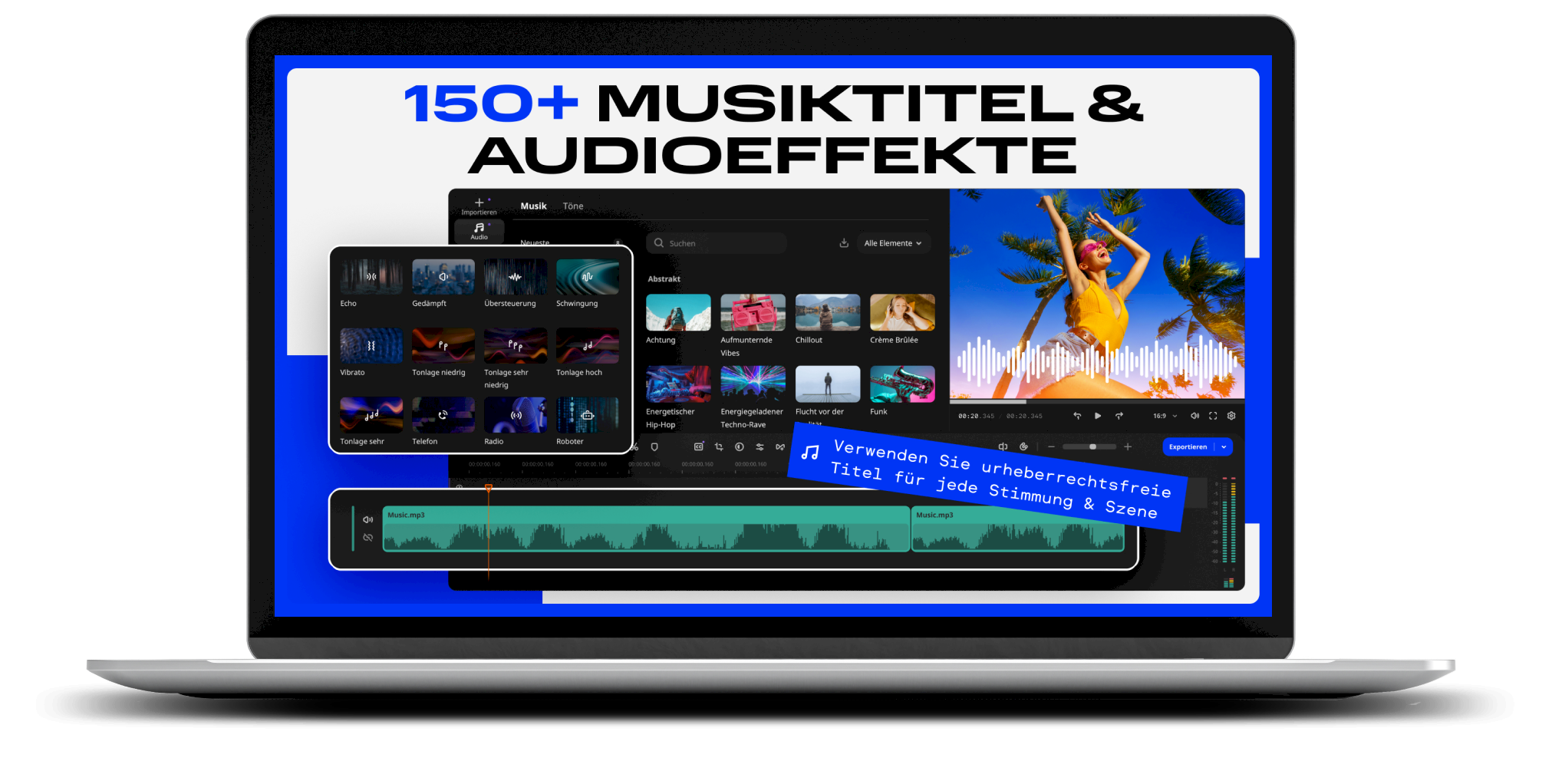 150+ Musiktitel & Audioeffekte