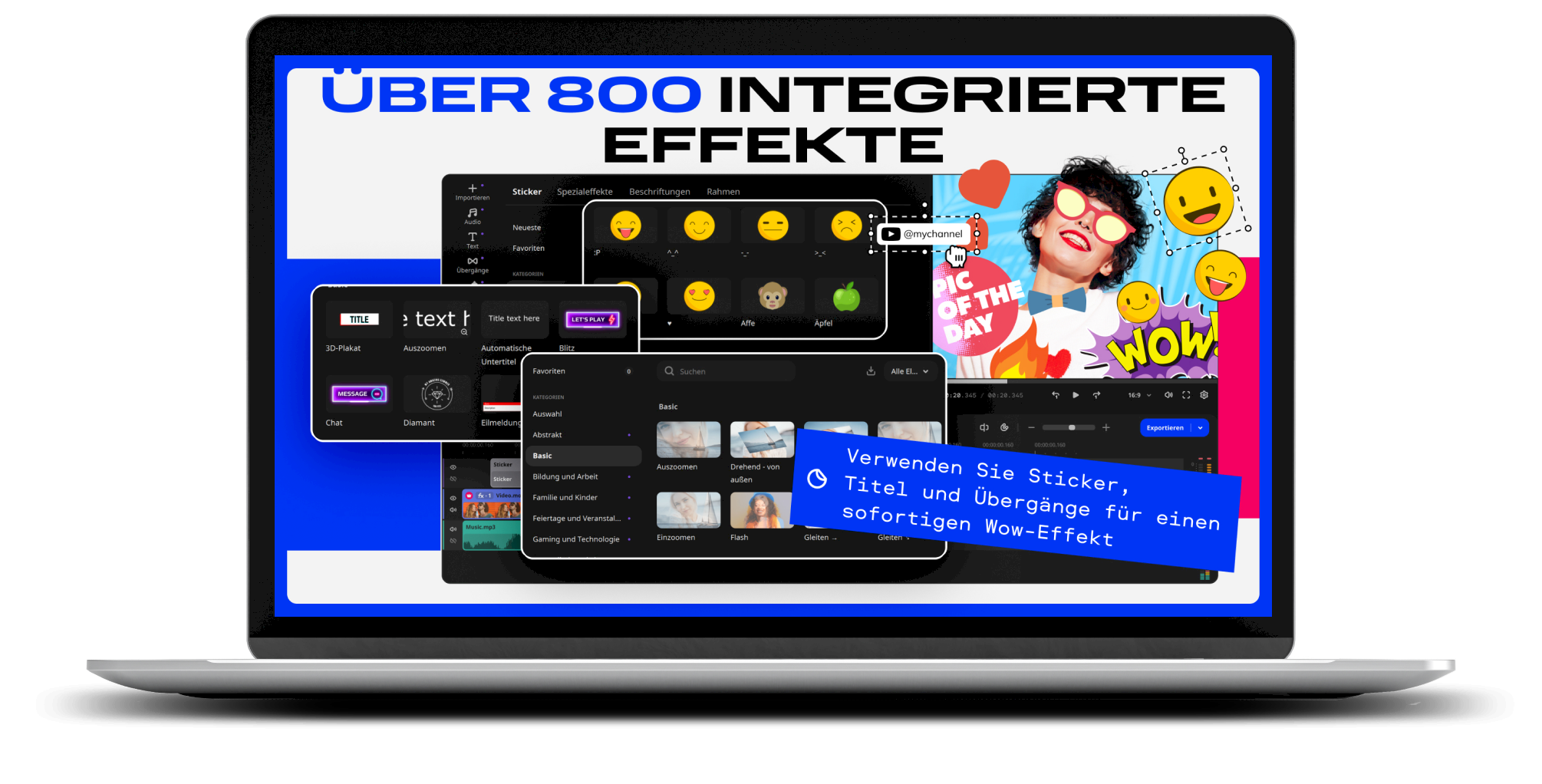 Über 800 integrierte Effekte