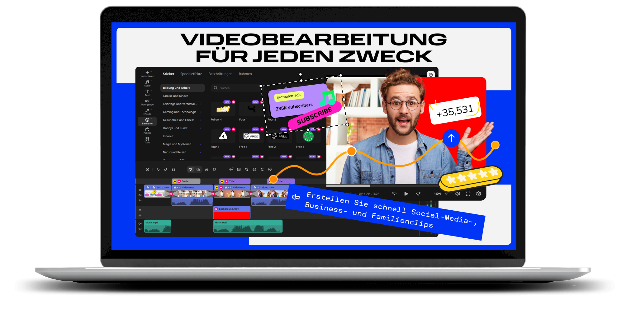 Videobearbeitung für jeden Zweck