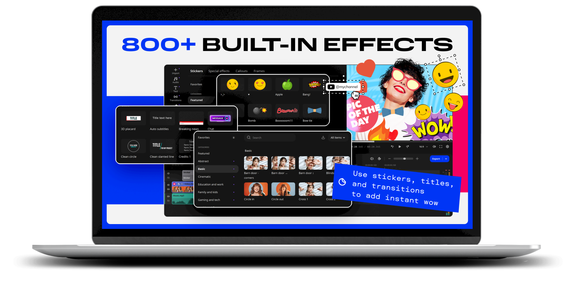 800+ Built-In effects