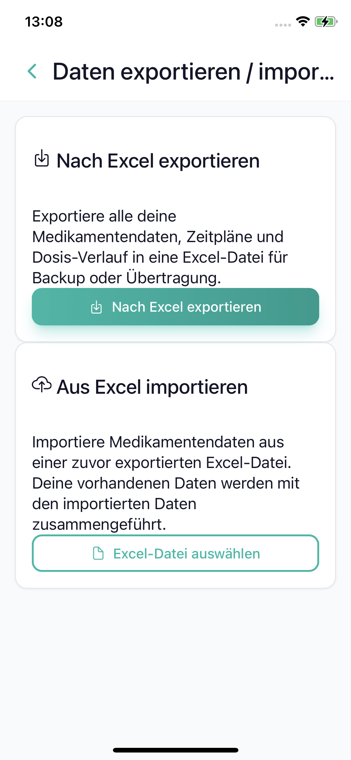 Medikamentendaten sichern und übertragen