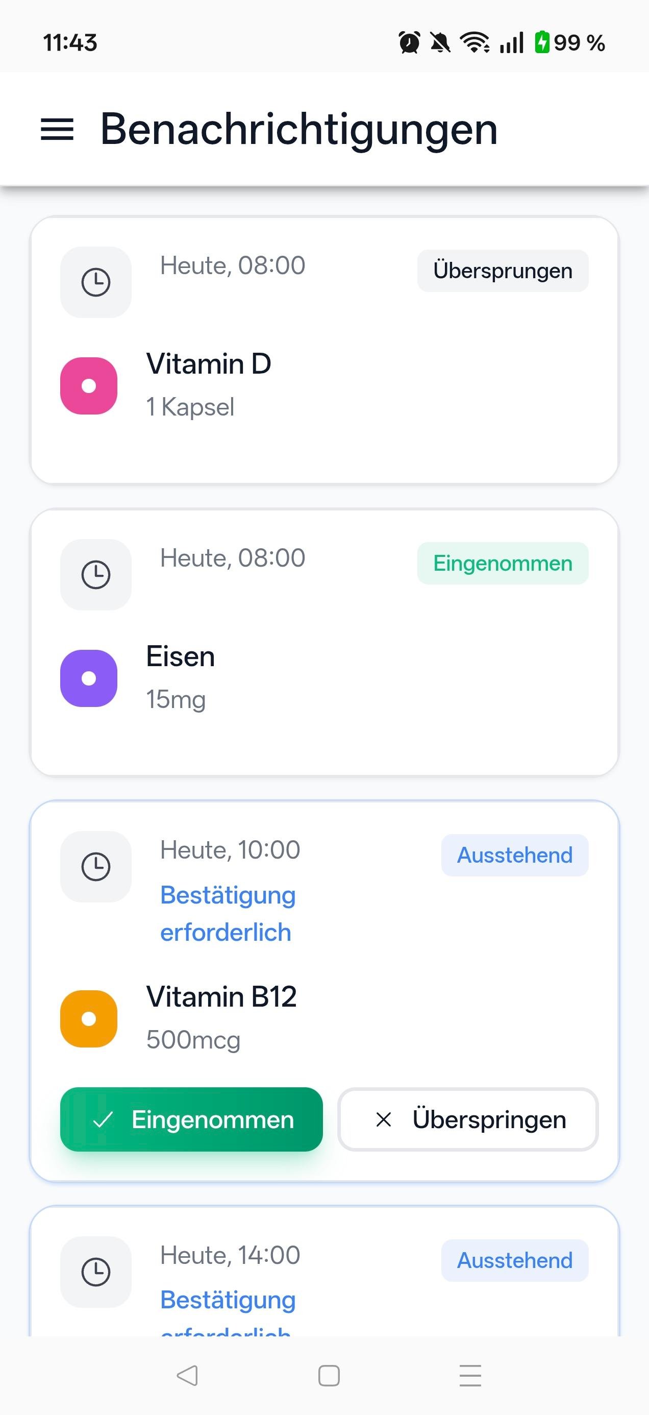 Keine Einnahme aus den Augen verlieren