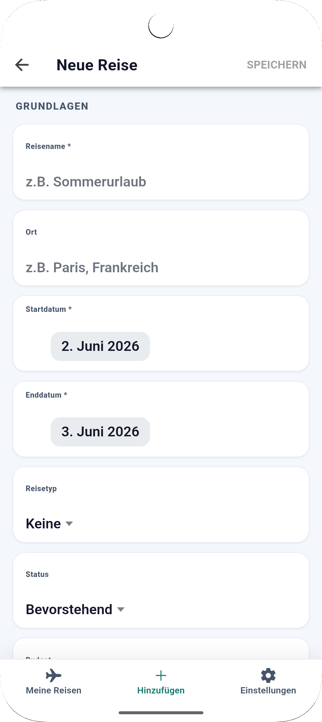 Alle wichtigen Reisedetails griffbereit