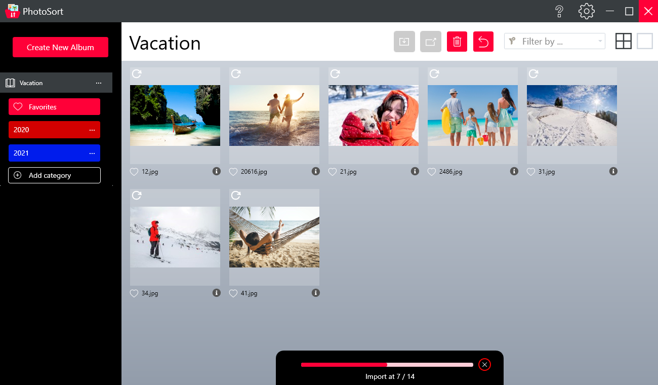 2. Create colored categories and assign the pictures